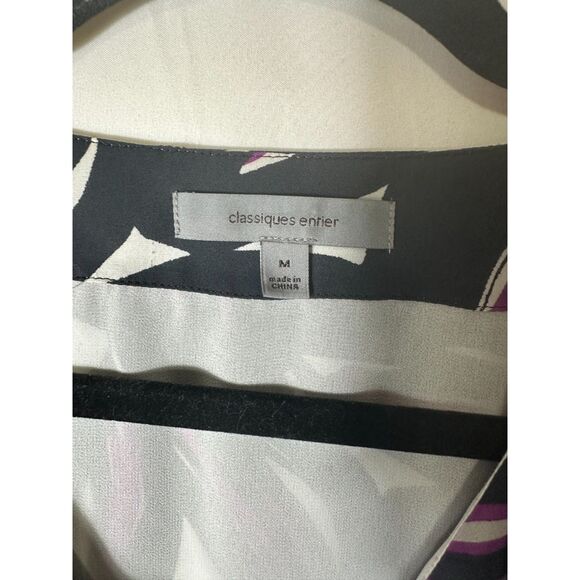 Classiques Entier Women's Silk Abstract Blouse Fully Lined, Side Zip, Size M - Picture 2 of 5